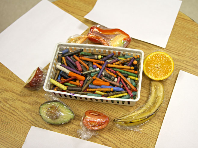 Materials for the activity on a table.